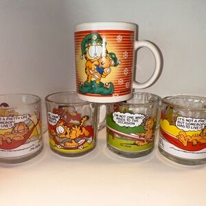 Garfield Glasses and Mug Vintage